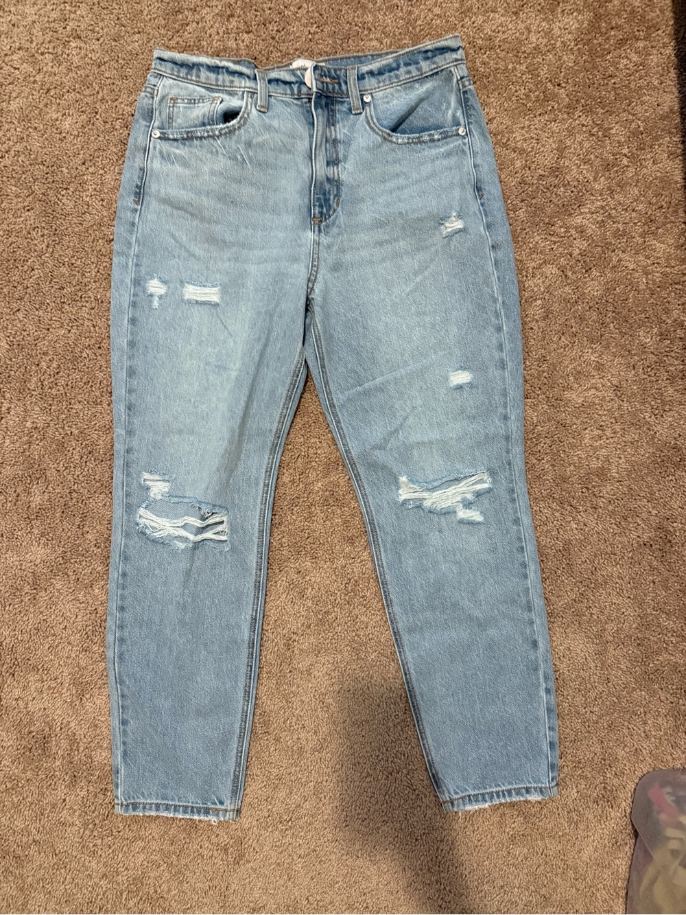 Sneak Peek Light Blue Distressed Boyfriend Jeans